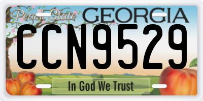 GA license plate CCN9529