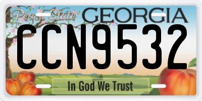 GA license plate CCN9532