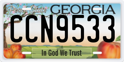 GA license plate CCN9533