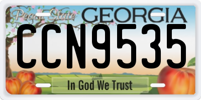 GA license plate CCN9535