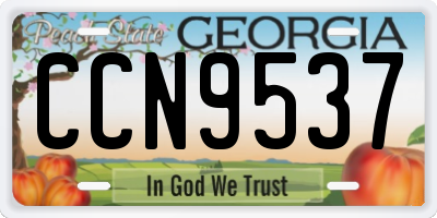 GA license plate CCN9537
