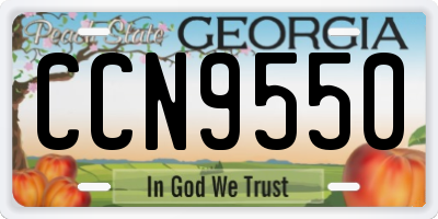 GA license plate CCN9550