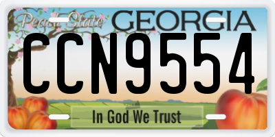 GA license plate CCN9554