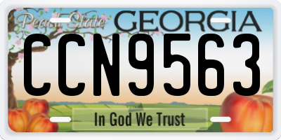 GA license plate CCN9563