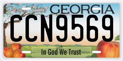 GA license plate CCN9569