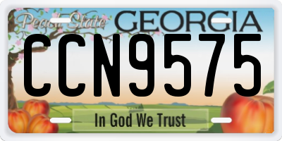 GA license plate CCN9575