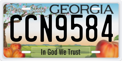 GA license plate CCN9584