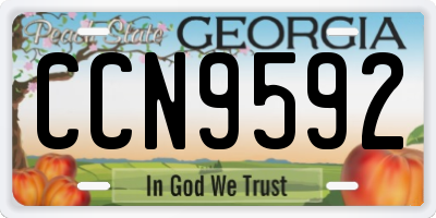 GA license plate CCN9592