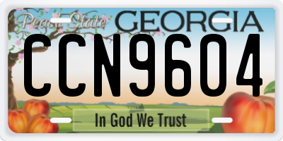 GA license plate CCN9604