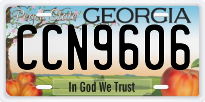 GA license plate CCN9606