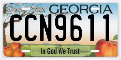 GA license plate CCN9611