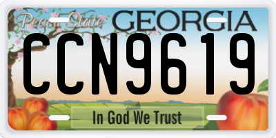 GA license plate CCN9619