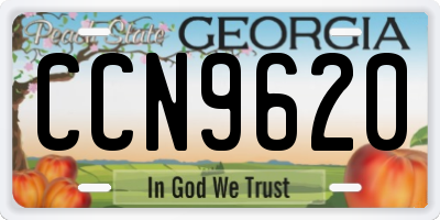 GA license plate CCN9620
