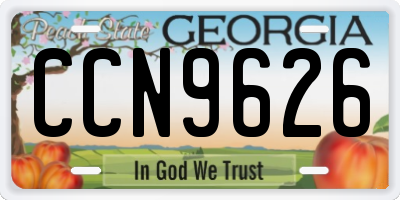 GA license plate CCN9626