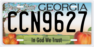 GA license plate CCN9627