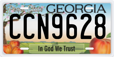 GA license plate CCN9628