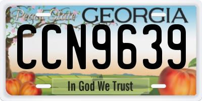 GA license plate CCN9639