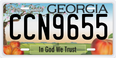 GA license plate CCN9655