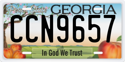 GA license plate CCN9657