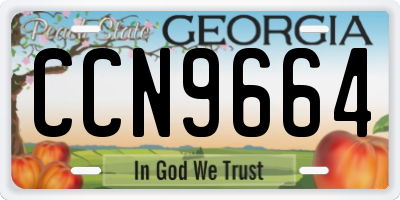 GA license plate CCN9664