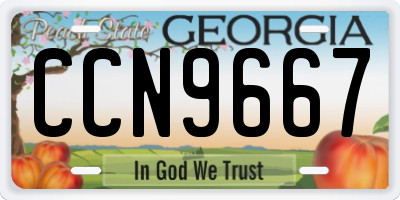 GA license plate CCN9667