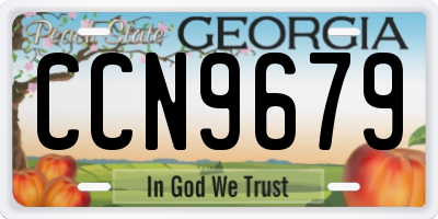 GA license plate CCN9679