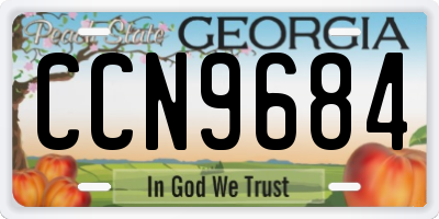 GA license plate CCN9684