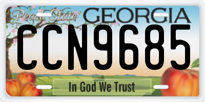 GA license plate CCN9685