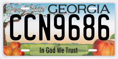 GA license plate CCN9686