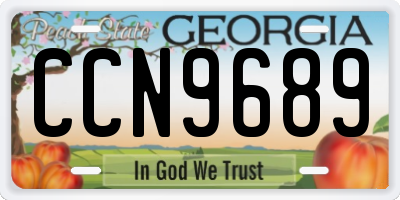 GA license plate CCN9689