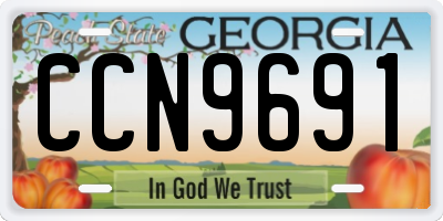 GA license plate CCN9691
