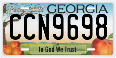 GA license plate CCN9698