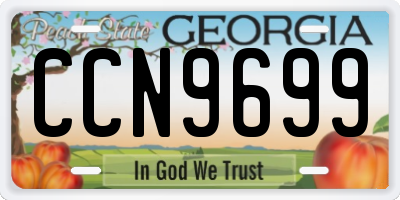 GA license plate CCN9699