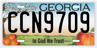 GA license plate CCN9709