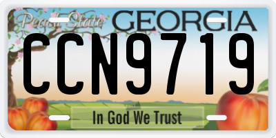 GA license plate CCN9719