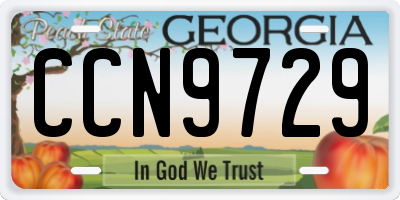 GA license plate CCN9729