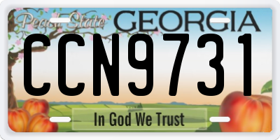 GA license plate CCN9731