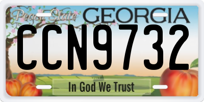 GA license plate CCN9732
