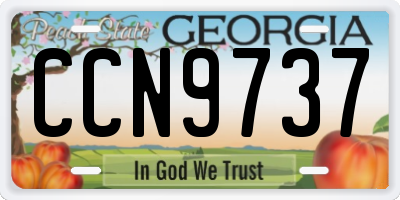 GA license plate CCN9737