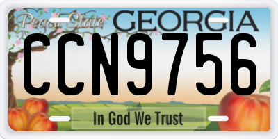 GA license plate CCN9756