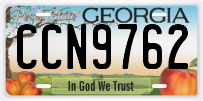 GA license plate CCN9762
