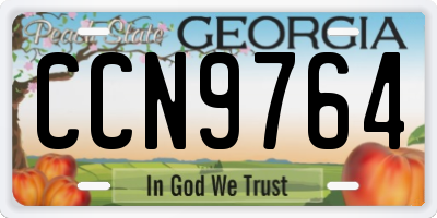 GA license plate CCN9764