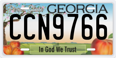 GA license plate CCN9766