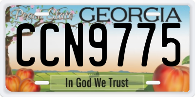 GA license plate CCN9775