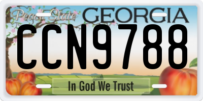 GA license plate CCN9788