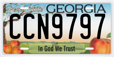 GA license plate CCN9797