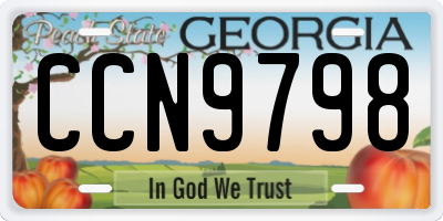 GA license plate CCN9798
