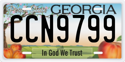 GA license plate CCN9799