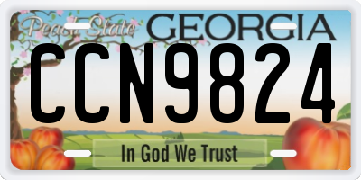 GA license plate CCN9824