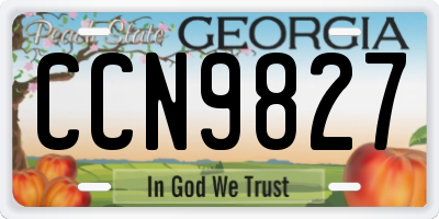 GA license plate CCN9827